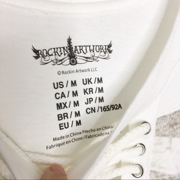 Rockin Artwork Jimi Hendrix Lace Up Graphic Tee - Picture 4 of 6